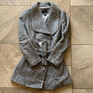 Tweed belted dress coat | linked, 2 inside buttons